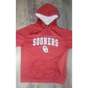 Oklahoma Sooners Hoodie Mens Large‎ Red NCAA Colosseum Sweatshirt Pockets EUC